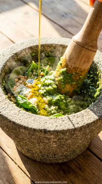 Basil Pesto Recipe: Homemade Herb-Based Classic - cooking process