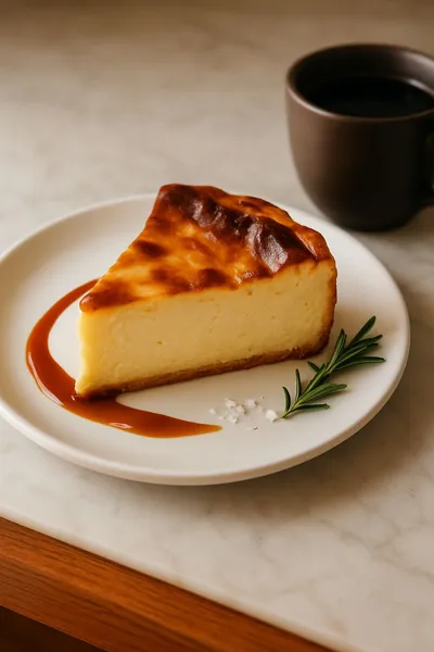 Basque Burnt Cheesecake – Creamy Caramelized Delight - ready to serve