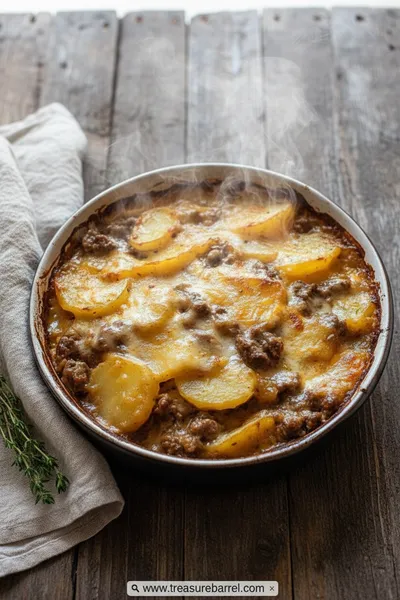 Beef and Potato Casserole Recipe - Hearty and Cheesy