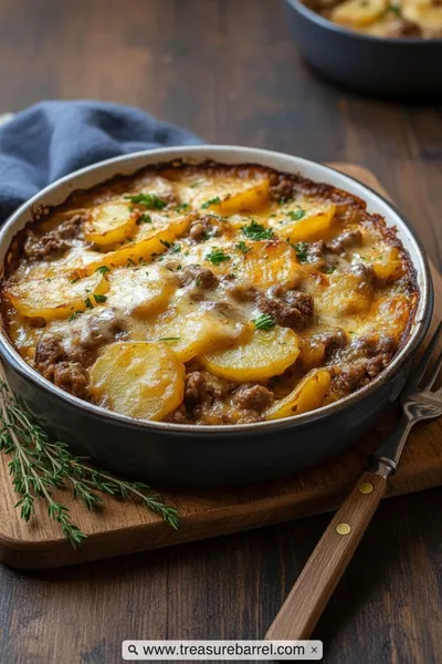 Beef and Potato Casserole Recipe - Hearty and Cheesy - ready to serve