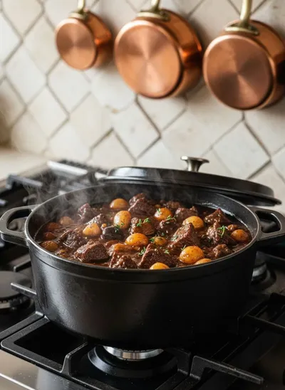 One Pot Beef Bourguignon - ingredients preparation