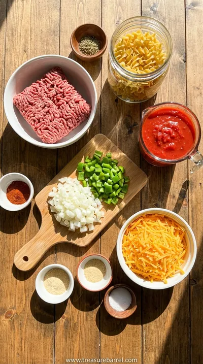 Beef Lombardi Casserole Recipe - Cozy Family Meal - ingredients preparation