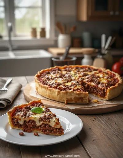 Beef Pizza Pie - ready to serve