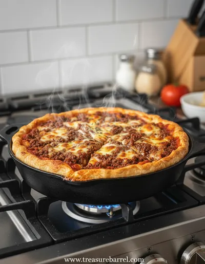 Beef Pizza Pie - ingredients preparation
