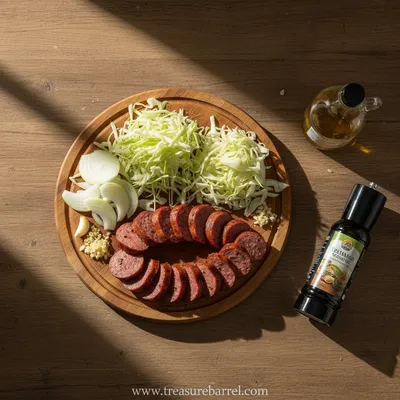 Beef Sausage and Cabbage Stir Fry - cooking process