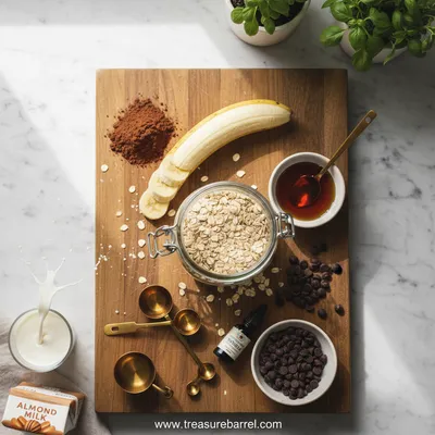 Blended Brownie Batter Overnight Oats - cooking process