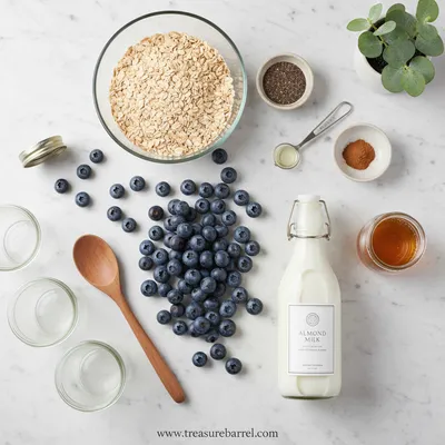 Blueberry Chia Overnight Oats - cooking process