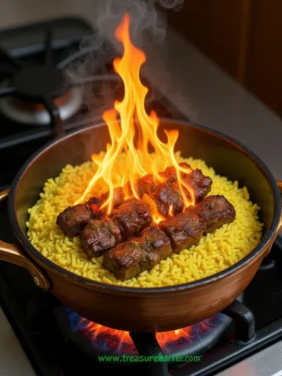 Brochettes De Mouton Et Riz Jaune - ingredients preparation