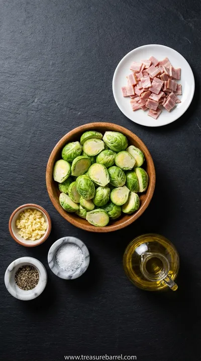 Brussels Sprouts with Turkey Bacon: Savory Side Dish - ingredients preparation