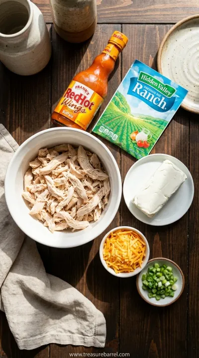 Buffalo Chicken Dip - Crock Pot Recipe - ingredients preparation