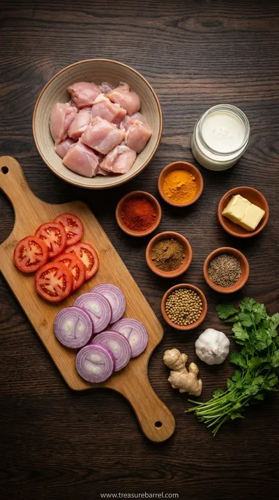 Quick & Easy Homemade Butter Chicken Recipe - ingredients preparation