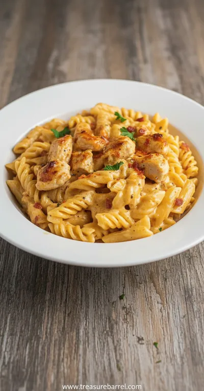 Cajun Cream Cheese Chicken Pasta Bake Recipe - ready to serve