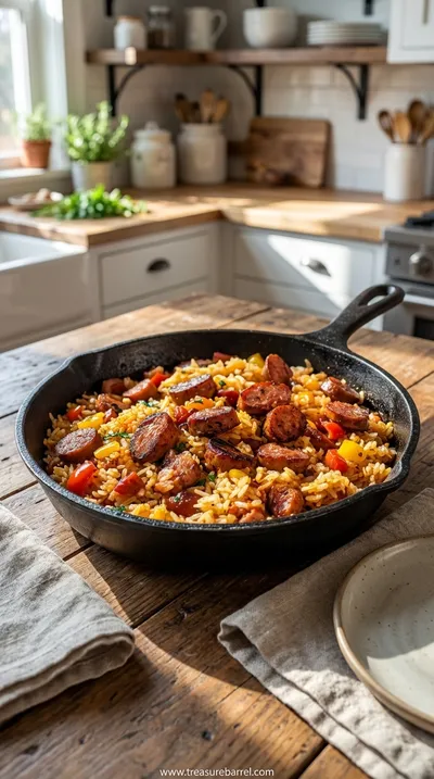 Cajun Sausage and Rice Skillet: One-Pan Dinner in 30 Minutes