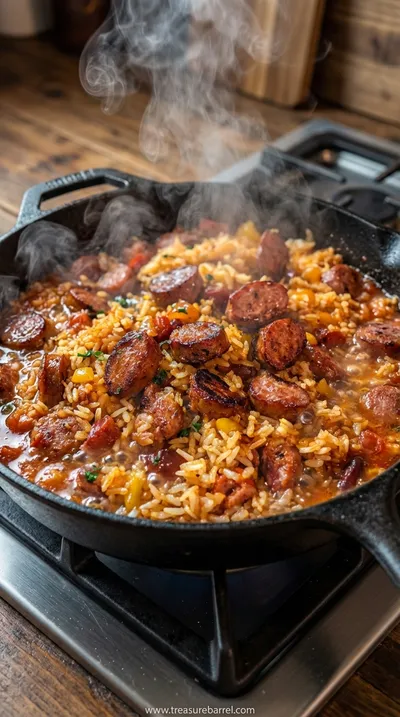 Cajun Sausage and Rice Skillet: One-Pan Dinner in 30 Minutes - cooking process