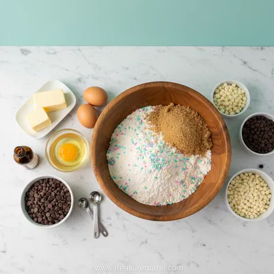Cake Batter Chocolate Chip Cookies - cooking process