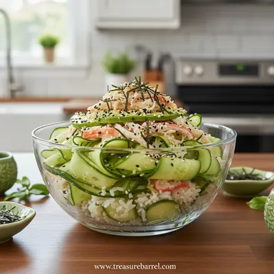 Easy California Roll Cucumber Salad