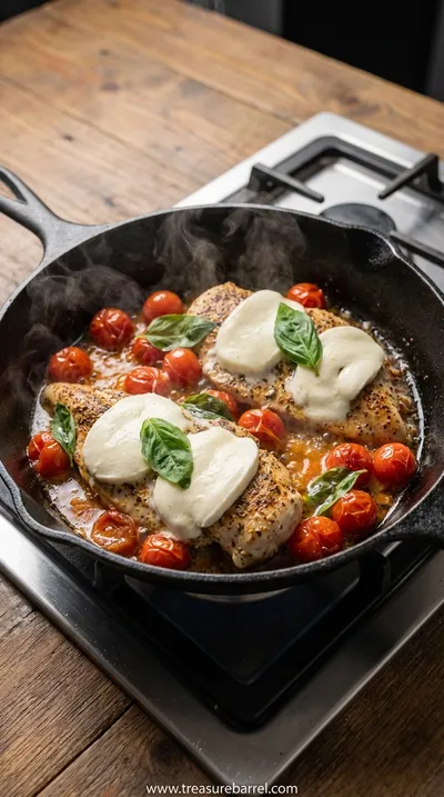 Caprese Chicken with Fresh Tomato and Basil Recipe - cooking process