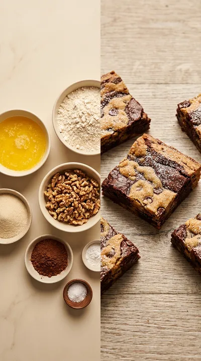 Brookies: Chewy Cookie and Fudgy Brownie Bars - ready to serve