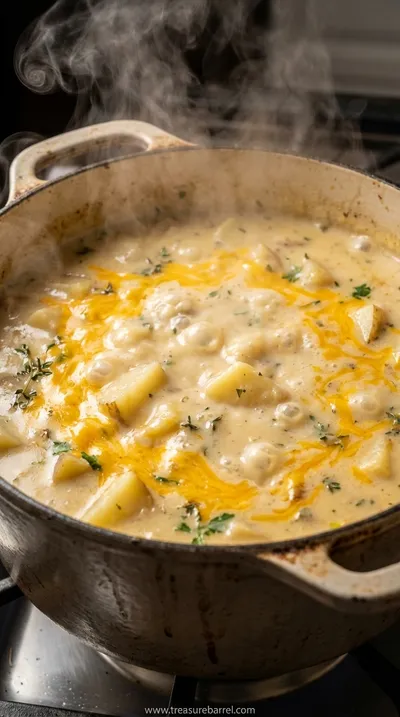 Cheddar Garlic Herb Potato Soup: Cozy Comfort Food - cooking process