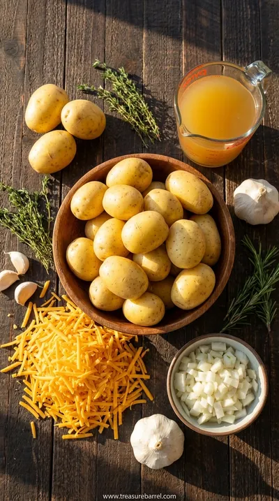Cheddar Garlic Herb Potato Soup: Cozy Comfort Food - ingredients preparation