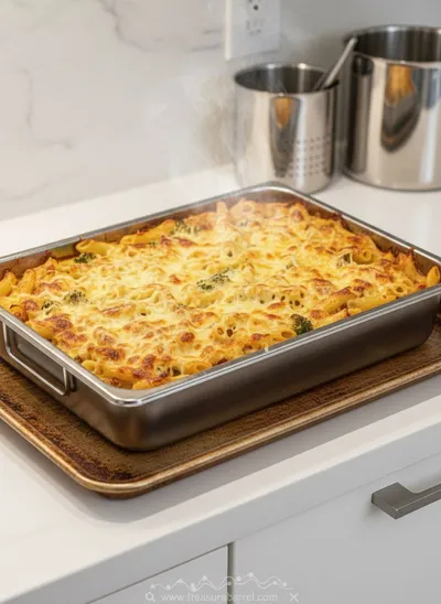 Cheesy Broccoli Chicken Pasta Bake - cooking process