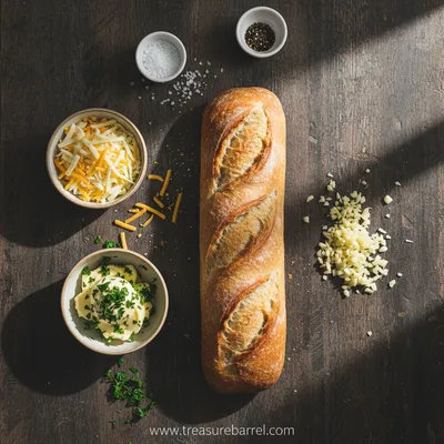 Cheesy Garlic Bread Recipe - Easy Homemade Snack - cooking process