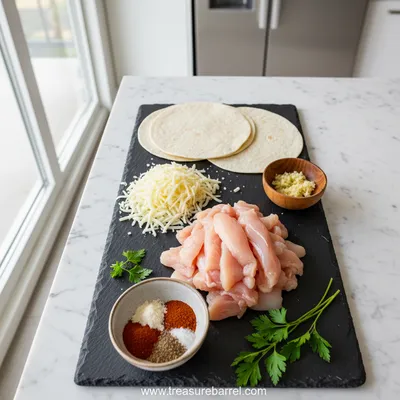 Cheesy Garlic Chicken Wraps - cooking process