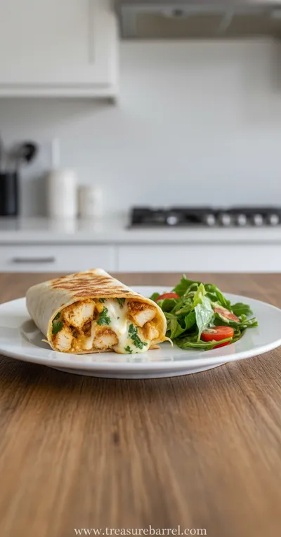 Cheesy Garlic Chicken Wraps - ready to serve