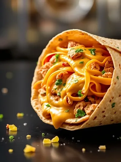 Cheesy Garlic Chicken Wraps