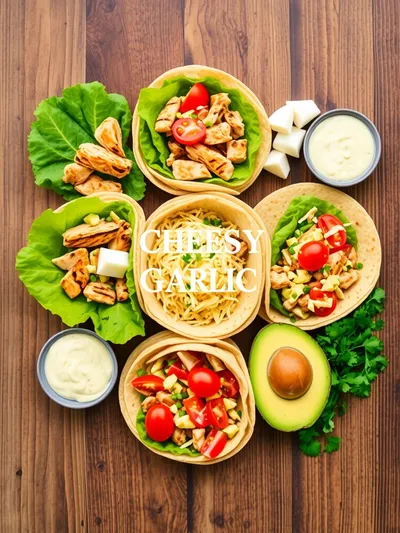 Cheesy Garlic Chicken Wraps - ingredients preparation