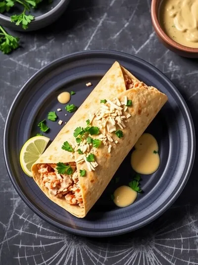 Cheesy Garlic Chicken Wraps - ready to serve
