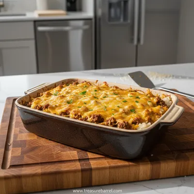 Cheesy Ground Beef and Rice Casserole