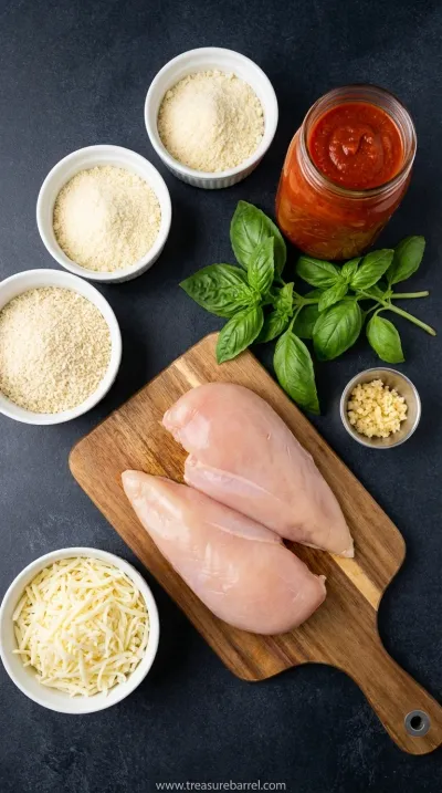 Easy Cheesy Chicken Parmesan Bake Recipe - ingredients preparation