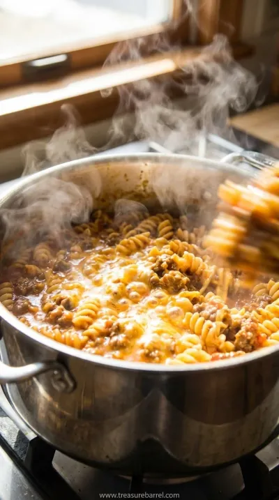 Cheesy Taco Pasta: Easy One-Pot Dinner Recipe - cooking process