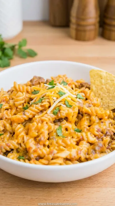 Cheesy Taco Pasta: Easy One-Pot Dinner Recipe - ready to serve