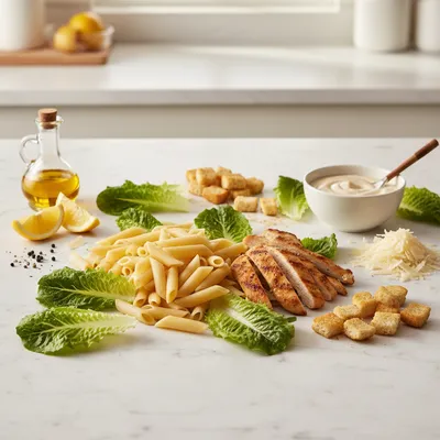 Chicken Caesar Pasta Salad - cooking process