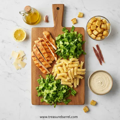 Chicken Caesar Pasta Salad – 20-Minute Quick Comfort - ingredients preparation