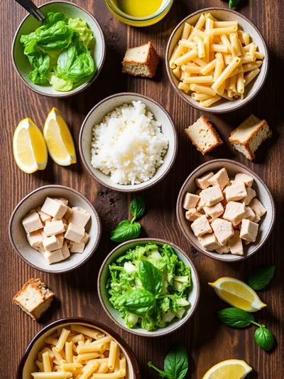 Chicken Caesar Pasta Salad – Easy Recipe - ingredients preparation