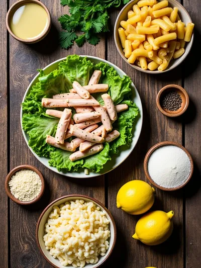 Chicken Caesar Pasta Salad – Ready in 20 Minutes - ingredients preparation