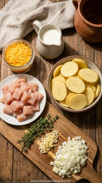 Extra Creamy Chicken Casserole with Potatoes Recipe - ingredients preparation