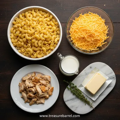 Chicken Mac and Cheese - ingredients preparation