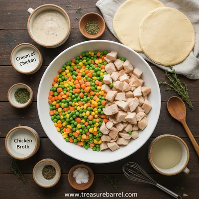Easy Chicken Pot Pie Casserole Recipe - cooking process