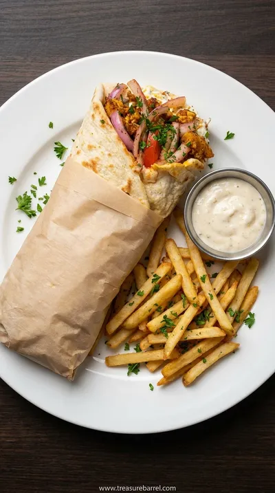 Chicken Shawarma Wrap with Garlic Sauce Recipe - ready to serve
