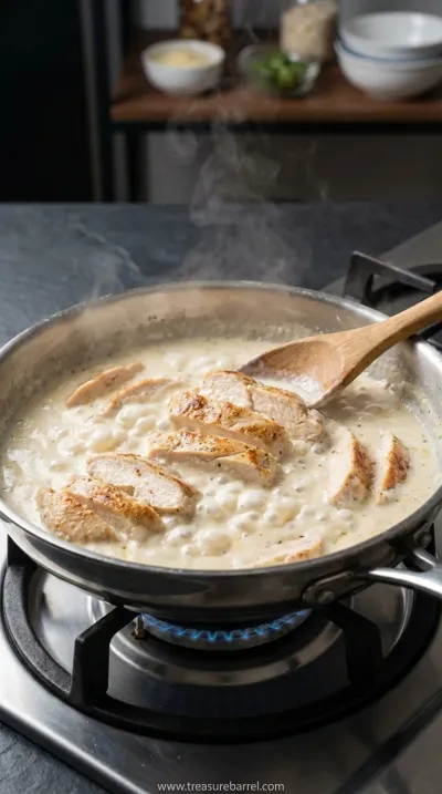 Chicken Fettuccine Alfredo: Creamy Pasta Comfort - cooking process