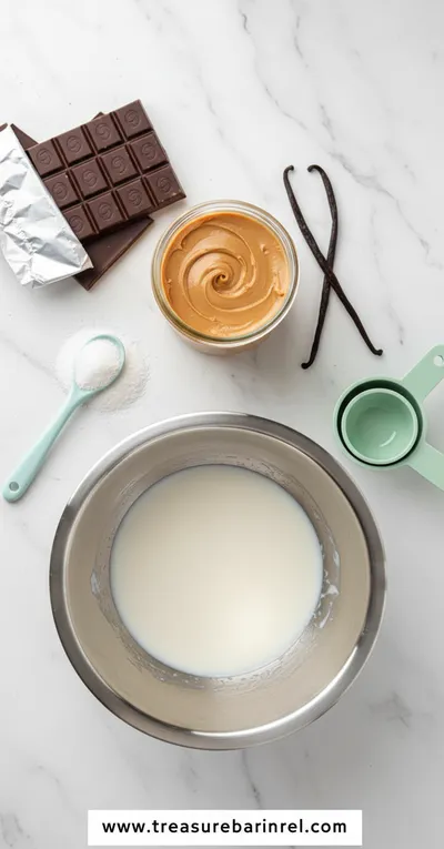 Chocolate Peanut Butter Ice Cream - cooking process