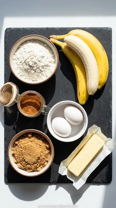 Homemade Cinnamon Swirl Banana Bread - Perfect for Brunch - ingredients preparation