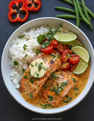 Coconut Curry Salmon with Garlic Butter