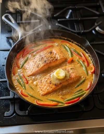 Coconut Curry Salmon with Garlic Butter - ingredients preparation