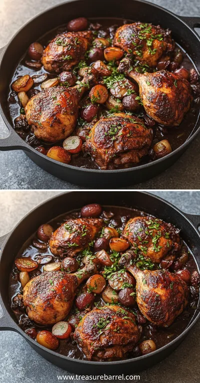 Coq Au Vin Recipe with a Rustic Twist - cooking process