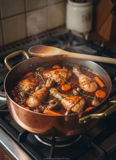 Coq Au Vin Recipe – Classic French Comfort - cooking process